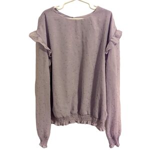 ✨5/$20✨ H&M Girl's Long Sleeve Purple Sequence Blouse Top